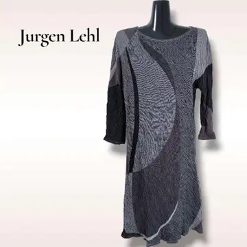 Jurgen Lehl  코튼 추상 무늬 7부 소매 원피스 M