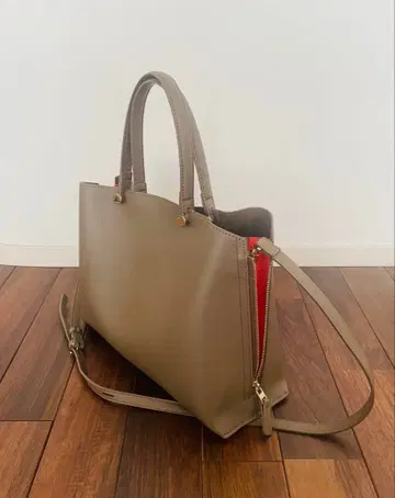 ROPE 로페 사이드 지퍼 토트백 다크 브라운 x 오렌지