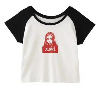 x-girl FACE RAGLAN S/S BABY TEE