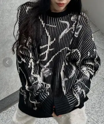 Ameri NUANCE BODY LINE LOOSE KNIT TOP