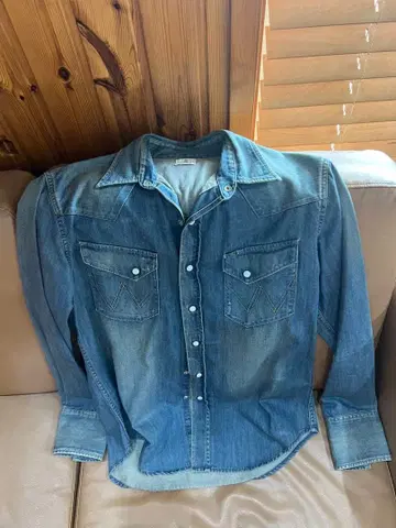 Wrangler 데님 긴팔 셔츠 14 1/2 - 32