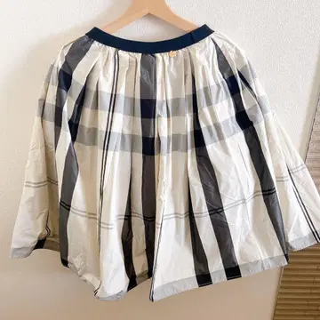 TRECODE 야마노테 스커트 화이트 컬러 체크 레코드