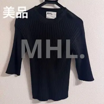 [새상품급] MHL. 마가렛 하우엘 리브 편직 칠부 소매 스웨터 니트