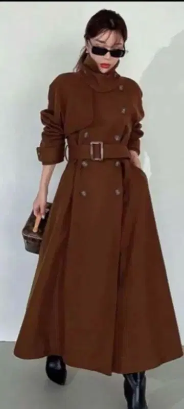 emiy 브라운 롱 코트