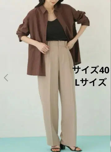 NANO universe 하이웨스트 턱 와이드 팬츠 40 L 사이즈