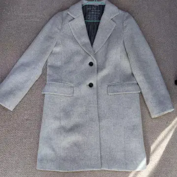 미스티우먼 라이트 그레이 싱글 브레스 체스터 코트 M