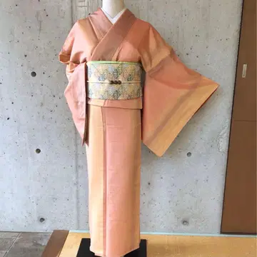 순수 실크 고급  기모노 염줄무늬 이중 기모노