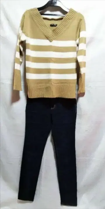 니트 데님 세트