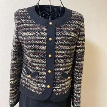 KOJI WATANABE 스테일 노카라 트위드 자켓