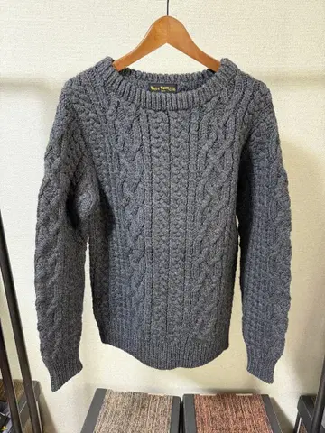 WASTE TWICE 울 케이블 짜임 니트