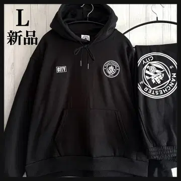 [ 택 포함 새상품 ] 맨체스터 시티 로고 후드티 셋업 자수 블랙 L