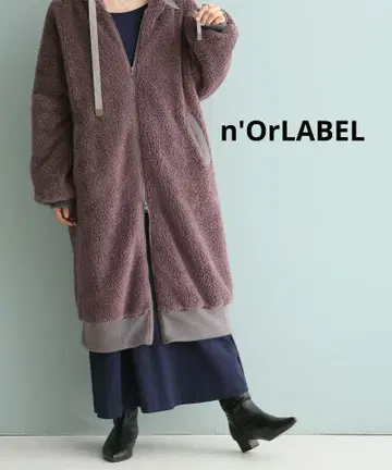 W426 n'OrLABEL 더블 지퍼 롱 보아 후디