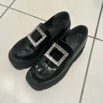 REIMI 님 7cm 힐 통굽 비쥬 로퍼 M 사이즈 골드