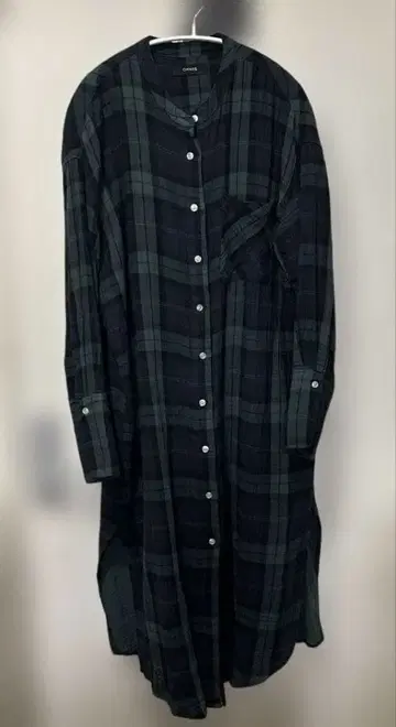 OMNES 더블 거즈 밴드 카라 원피스