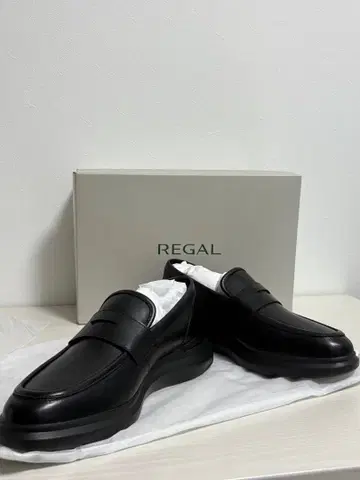 REGAL 블랙 천연 가죽 로퍼 GORE-TEX 통굽 하이힐