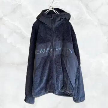 BEAMS DESIGN [ XL ] 후드 플리스 보아 자켓 블랙