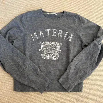SNIDEL 그레이 니트 스웨터 MATERIA 자수