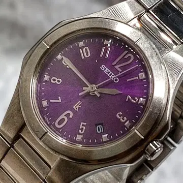새상품 배터리 교환 SEIKO 세이코 루키아 손목시계 작동품 퍼플 실버