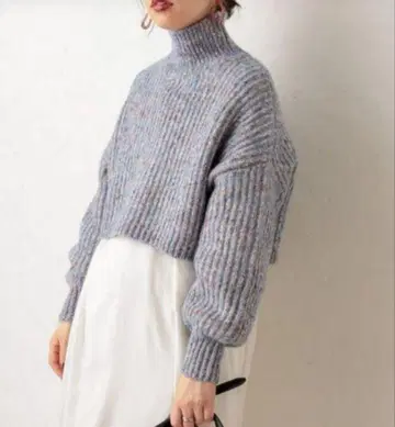 내추럴 꾸뛰르 니트 MIX 니트 하이넥