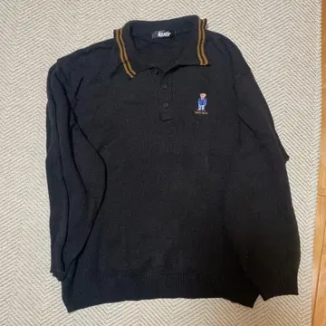 kutir 블랙 피케 셔츠 스트라이프 옷깃