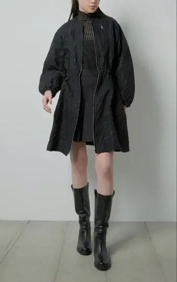 르쉘블루 자카드 봄버 드레스 블랙 36 블랙