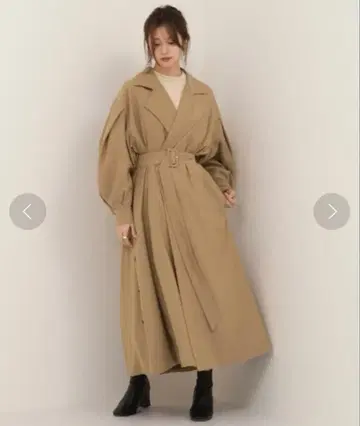 kicuri 사이드 버튼 드레이프 트렌치코트