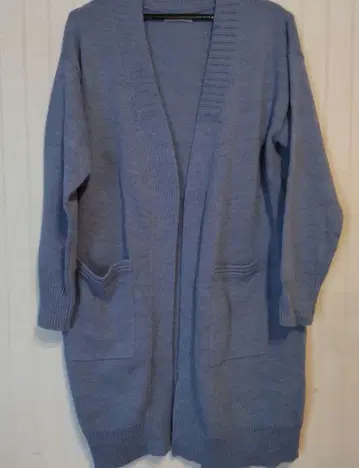 라이트 블루 니트 롱 가디건