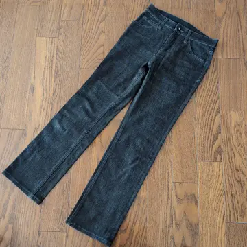 스트레이트 핏 팬츠 스트레치 데님 블랙 빅존