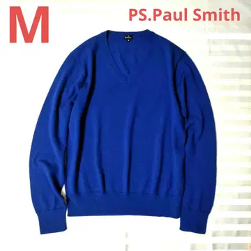 PS Paul Smith M V넥 니트 모 블루 새상품급 PS 자수