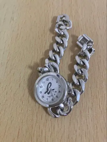 실버 체인 팔찌 손목시계
