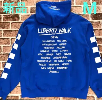 LIBERTYWALK 상의 후드티 블루 프린트 자수 패치 로고