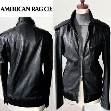 아메리칸 라그시 5만엔 정도 부드러운 양가죽 램 레더 자켓 라이더스
