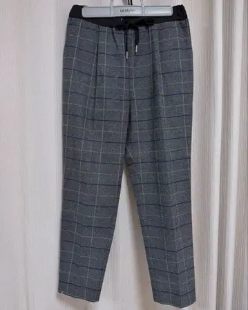 카프리슈 레마쥬 그레이 계열 체크 슬랙스 허리밴딩 36 사이즈