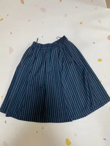 플레어 스커트 네이비와 그린 스트라이프