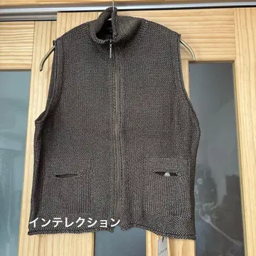 미사용 INTELLECTUAL 브라운 니트 베스트 사이즈 40