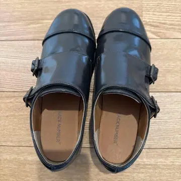 BACK NUMBER 블랙 로퍼 더블 버클 L