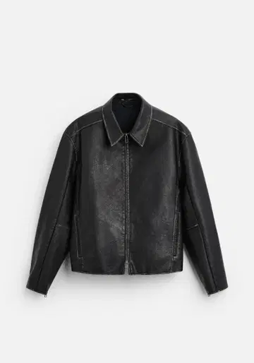 그라데이션 페이크 레더 자켓