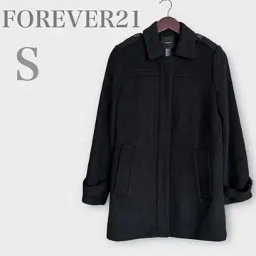 포에버21 스텐카라 코트 집업 울 혼방 블랙 S