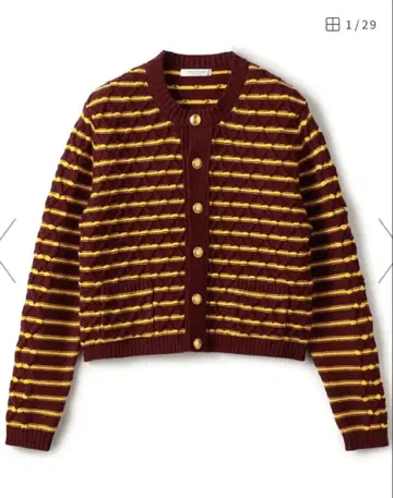 macphee 하이브리드 코튼 케이블 크루넥 가디건 24년제