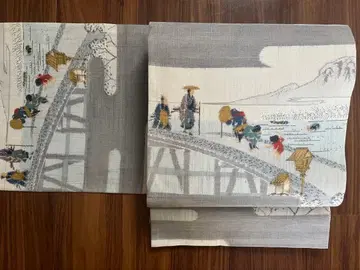 [ 60 ] 캐주얼 오비 순수 실크 도카이도 53역  캐주얼