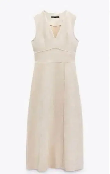 자라 페이크 스웨이드 점퍼 스커트 원피스 에크루