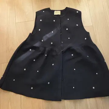 UNITED ARROWS 자수 비즈 니트 베스트