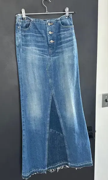 론 헤르만 빈티지 데님 스커트 맥시 길이