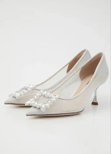 [ 새상품급 ] STACCATO 테레사 튤 펌프스 시스루 라메