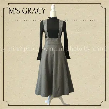 M'S GRACY* 체크 무늬 오버롤 스커트