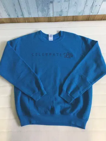 [컨디션 최상] 길단 맨투맨 트레이닝복 블루 메시지 프린트 M 사이즈