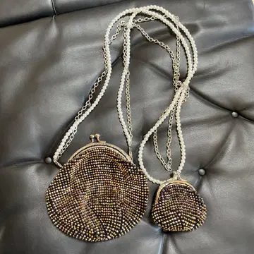 핸드메이드 비즈 크로셰 뜨개질 가마구치 지갑 세트