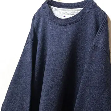 챔피온 소매 끝 로고 자수 맨투맨 트레이닝복 네이비 색 L 구제 의류