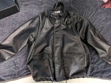 SERACE 인조 가죽 블루종