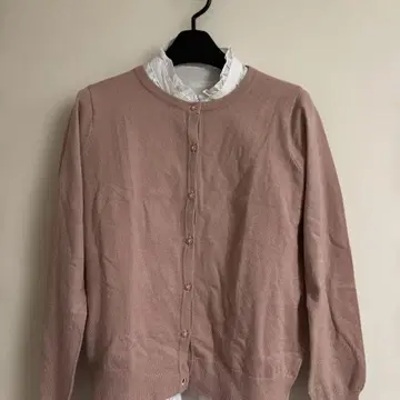 핑크 니트 가디건 긴팔